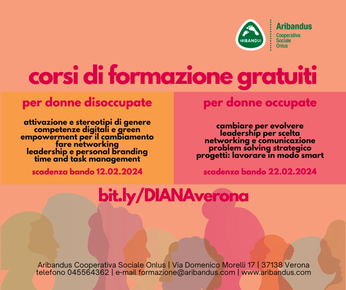 Aribandus-corsi di formazione gratuiti per donne disoccupate e occupate a verona